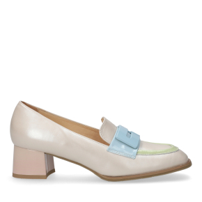 Perłowe skórzane półbuty 1013 Bioeco by Arka