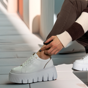 Białe skórzane sneakersy 1018 Bioeco by Arka