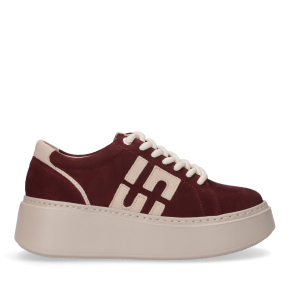Bordowe zamszowe sneakersy 1032 Bioeco by Arka
