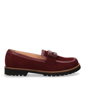 Bordowe welurowe mokasyny Barefoot 1058 Bioeco by Arka