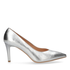 Srebrne skórzane szpilki 1088 Bioeco by Arka