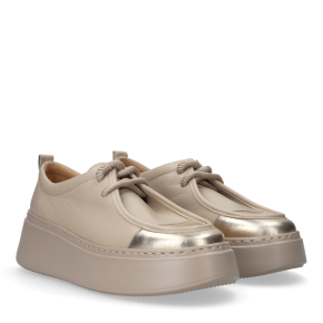Beżowo-złote sneakersy skórzane 1177 Bioeco by Arka