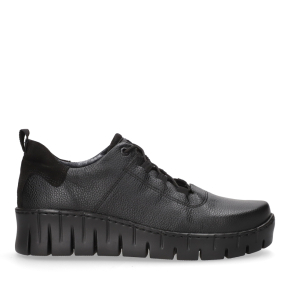 Czarne skórzane buty sportowe 1215 Bioeco by Arka