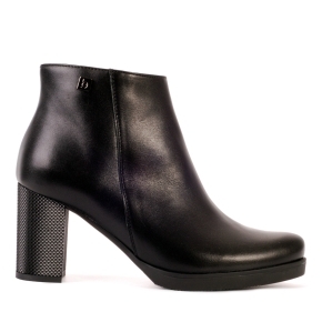 Black leather low boots