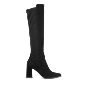 Black suede stretch boots