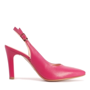 Pink leather pumps