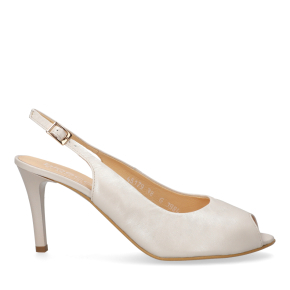 Perłowe skórzane sandały 3984 Bioeco by Arka