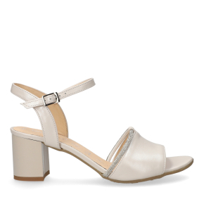 Perłowe skórzane sandały 4040 Bioeco by Arka