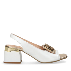 Białe skórzane sandały 4113 Bioeco by Arka