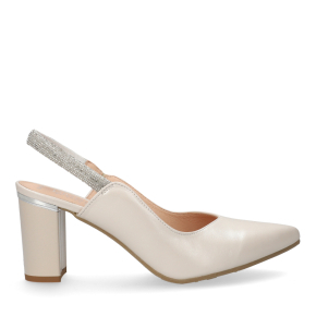 Perłowe skórzane sandały 4186 Bioeco by Arka