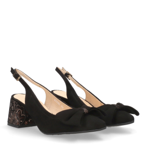 Czarne zamszowe sandały 4218 Bioeco by Arka