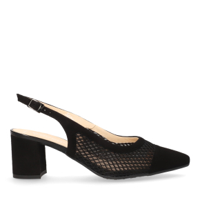 Czarne welurowe sandały bez pięty 4226 Bioeco by Arka