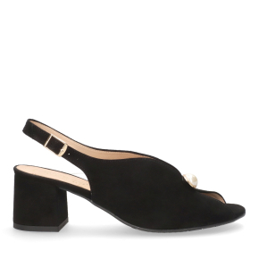 Czarne welurowe skórzane sandały 4261 Bioeco by Arka