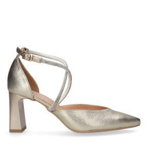 Złote skórzane sandały 4268 Bioeco by Arka