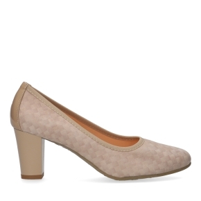 Beige leather pumps 5137 Bioeco by Arka