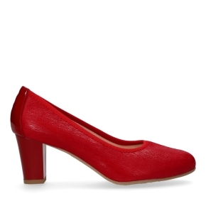 Red leather pumps 5137 Bioeco by Arka