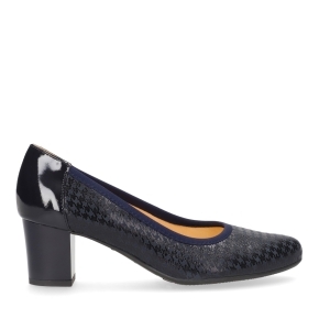 Navy blue leather pumps 5175 Bioeco by Arka