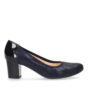 Navy blue leather pumps 5175 Bioeco by Arka