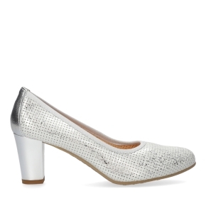 Silver perforated pumps 5264 Bioeco by Arka