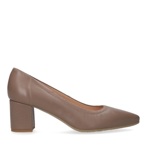 Cappuccino leather pumps 5841 Bioeco by Arka