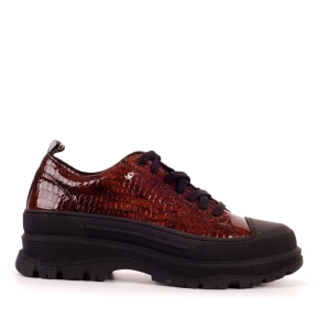 Brown patent sneakers