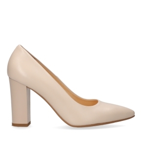 Beige Leather Pumps 6147 Bioeco by Arka