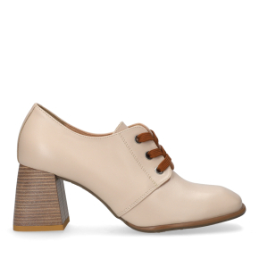 Beżowe skórzane półbuty 6274 Bioeco by Arka