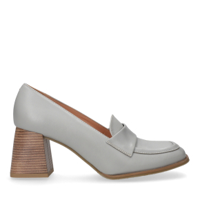 Szare skórzane półbuty 6374 Bioeco by Arka