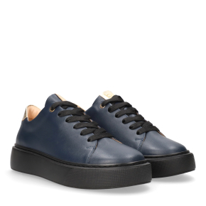 Granatowe skórzane buty sportowe 6456 Bioeco by Arka