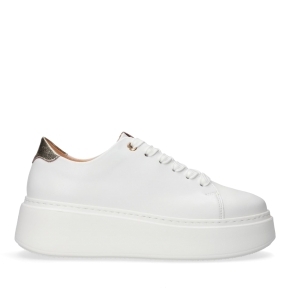 White leather sports shoes