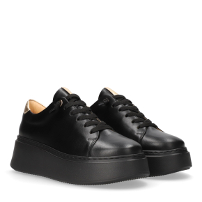 Czarne skórzane sneakersy 6496 Bioeco by Arka
