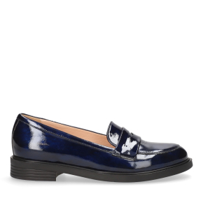 Granatowe lakierowane mokasyny 6583 Bioeco by Arka