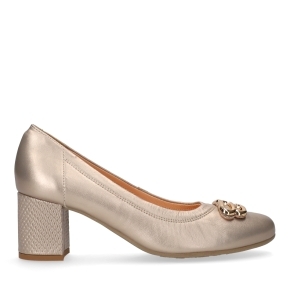 Beige Leather Pumps 6705 Bioeco by Arka