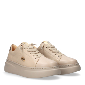 Beżowe skórzane sneakersy 6899 Bioeco by Arka