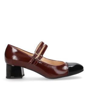 Bordowe lakierowane czółenka 6907 Bioeco by Arka