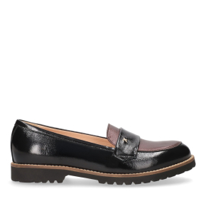 Czarne lakierowane mokasyny 6908 Bioeco by Arka