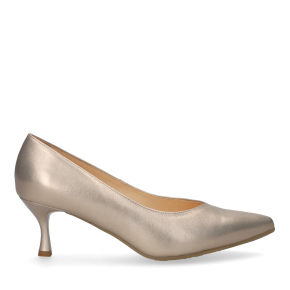 Złote skórzane czółenka 6940 Bioeco by Arka