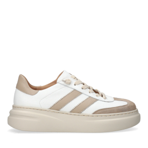 Biało beżowe sneakersy 6945 Bioeco by Arka