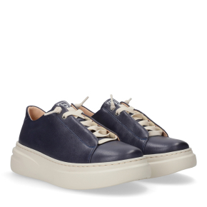Granatowe skórzane sneakersy 6966 Bioeco by Arka