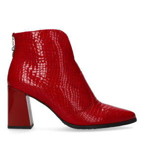 Czerwone skórzane botki 7758 Bioeco by Arka