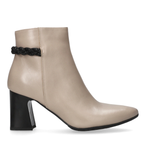 Beżowe skórzane botki 7838 Bioeco by Arka