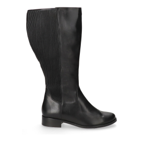 Czarne skórzane kozaki ze streczem szersza cholewa 7865 Bioeco by Arka