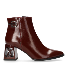 Bordowe lakierowane botki 7867 Bioeco by Arka
