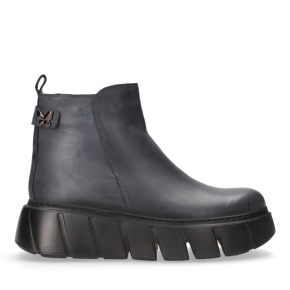 Grafitowe skórzane botki 7897 Bioeco by Arka