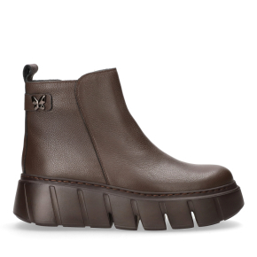 Brązowe skórzane botki 7897 Bioeco by Arka