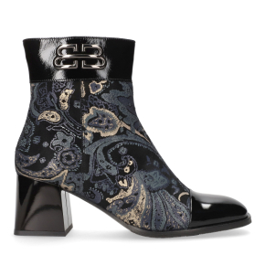 Eleganckie skórzane botki z nadrukiem 7935 Bioeco by Arka