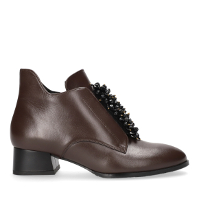 Brązowe skórzane botki 7965 Bioeco by Arka