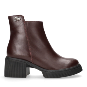 Bordowe skórzane botki 7994 Bioeco by Arka