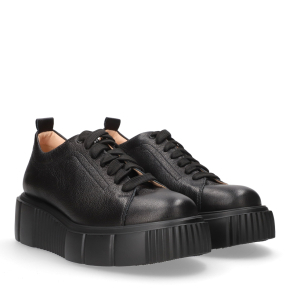 Black leather sneakers