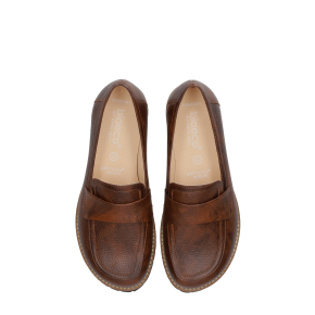 Brązowe skórzane mokasyny Barefoot 6920 Bioeco by Arka